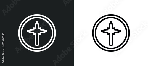 holy star outline icon in white and black colors. holy star flat vector icon from religion collection for web, mobile apps and ui.