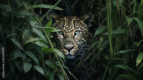 portrait of a leopard HD 8K wallpaper Stock Photographic Image