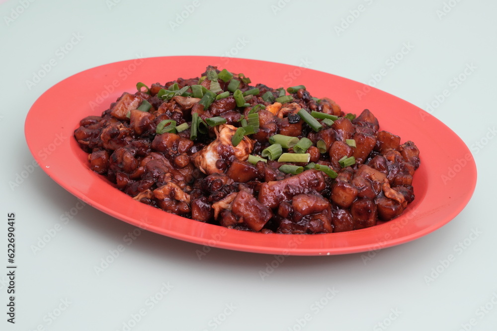 Singapore fried carrot cake with prawn Singapore fried carrot cake with prawn