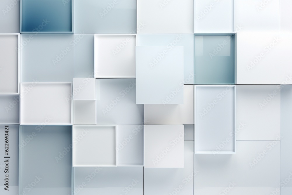 Minimalist Abstract Background of Geometric Shapes in Varying Shades of White Created with Generative AI Minimalist Abstract Background of Geometric Shapes in Varying Shades of White Created with Generative AI