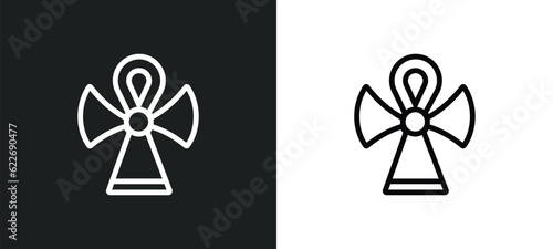 ankh outline icon in white and black colors. ankh flat vector icon from religion collection for web, mobile apps and ui.