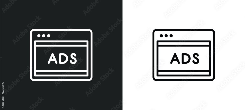 advertisement outline icon in white and black colors. advertisement flat vector icon from real estate collection for web, mobile apps and ui.