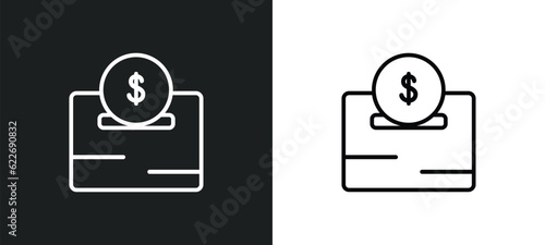 deposit outline icon in white and black colors. deposit flat vector icon from real estate collection for web, mobile apps and ui.