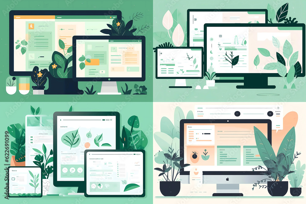 Web design for a plant database design collection. Generative ai design. Web design for a plant database design collection. Generative ai design.