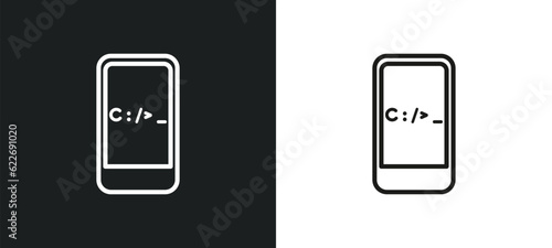 command outline icon in white and black colors. command flat vector icon from programming collection for web, mobile apps and ui.