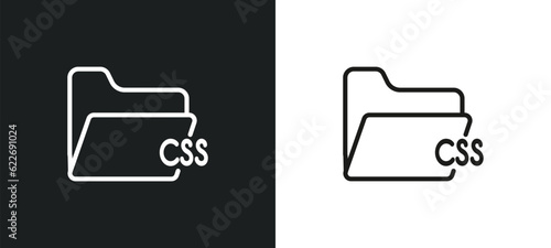 css file format outline icon in white and black colors. css file format flat vector icon from programming collection for web, mobile apps and ui.