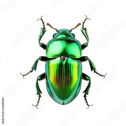 Green june beetle bug isolated on white transparent background © Generative Professor