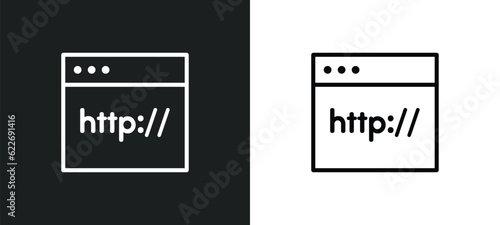 http outline icon in white and black colors. http flat vector icon from programming collection for web, mobile apps and ui.