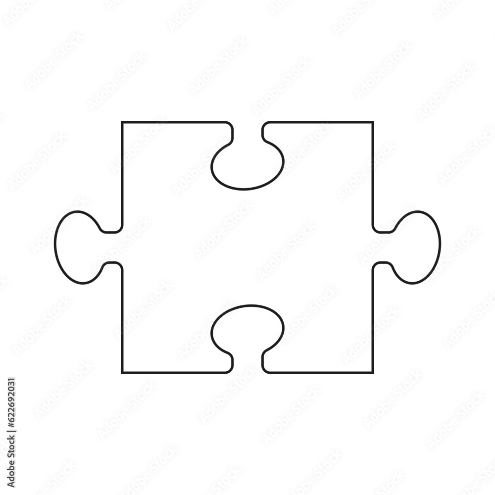 A flat puzzle symbol on a white background. A flat puzzle symbol on a white background.