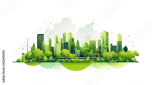 green city skyline illustration
