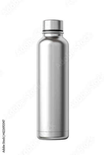 Metal water bottle isolated on white transparent background