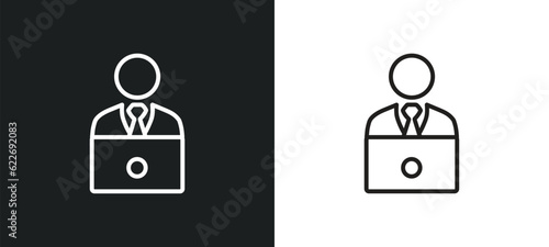 it manager outline icon in white and black colors. it manager flat vector icon from professions collection for web, mobile apps and ui.