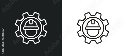 civil engineer outline icon in white and black colors. civil engineer flat vector icon from professions collection for web, mobile apps and ui.