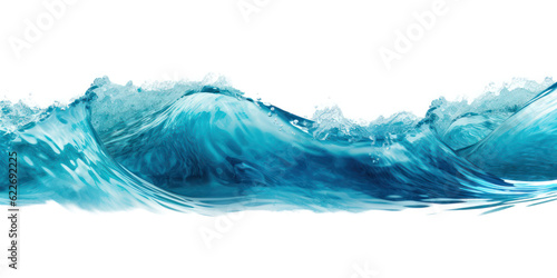 Ocean water surface waves isolated on transparent background