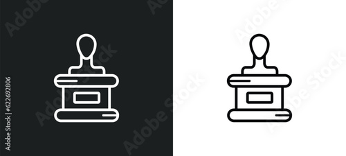 political candidate speech outline icon in white and black colors. political candidate speech flat vector icon from political collection for web, mobile apps and ui.