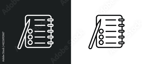 checklist with a pencil outline icon in white and black colors. checklist with a pencil flat vector icon from political collection for web, mobile apps and ui.