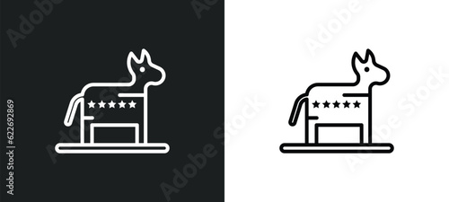 donkey americal political outline icon in white and black colors. donkey americal political flat vector icon from political collection for web, mobile apps and ui. photo