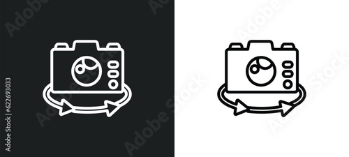 chroma outline icon in white and black colors. chroma flat vector icon from photography collection for web, mobile apps and ui.