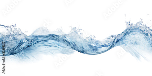 Waves and water splash isolated on white background