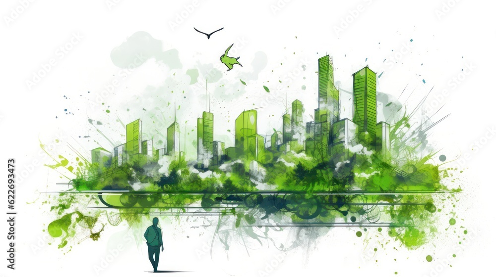Sustainable environment illustration sketch