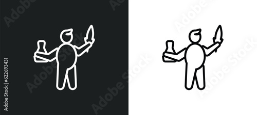 calligraphist outline icon in white and black colors. calligraphist flat vector icon from people skills collection for web, mobile apps and ui.