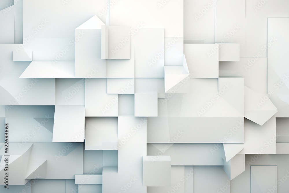 Minimalist Abstract Background of Geometric Shapes in Varying Shades of White Created with Generative AI Minimalist Abstract Background of Geometric Shapes in Varying Shades of White Created with Generative AI