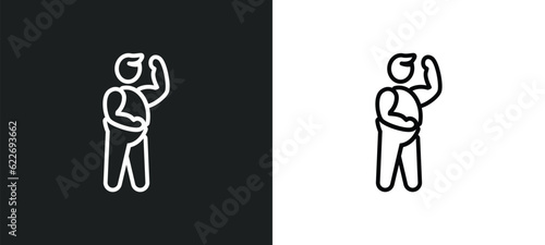body building outline icon in white and black colors. body building flat vector icon from people skills collection for web, mobile apps and ui.