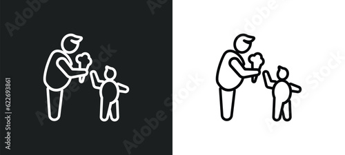 father and son outline icon in white and black colors. father and son flat vector icon from people collection for web, mobile apps ui.