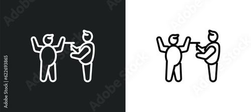 police arresting man outline icon in white and black colors. police arresting man flat vector icon from people collection for web, mobile apps and ui.