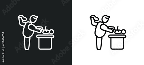 baby changing outline icon in white and black colors. baby changing flat vector icon from people collection for web, mobile apps and ui.