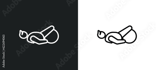 physiotherapy outline icon in white and black colors. physiotherapy flat vector icon from people collection for web, mobile apps and ui.