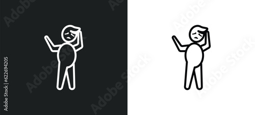 pierrot outline icon in white and black colors. pierrot flat vector icon from people collection for web, mobile apps and ui.