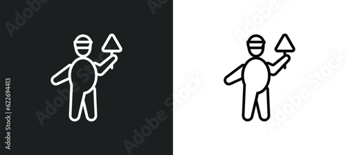 traffic police outline icon in white and black colors. traffic police flat vector icon from people collection for web, mobile apps and ui.