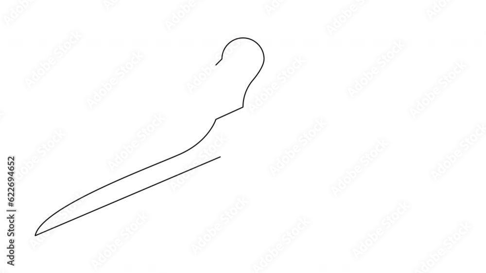 Self drawing animation of clothes hanger drawn by continuous line. Animated one line minimal design. Self drawing animation of clothes hanger drawn by continuous line. Animated one line minimal design.
