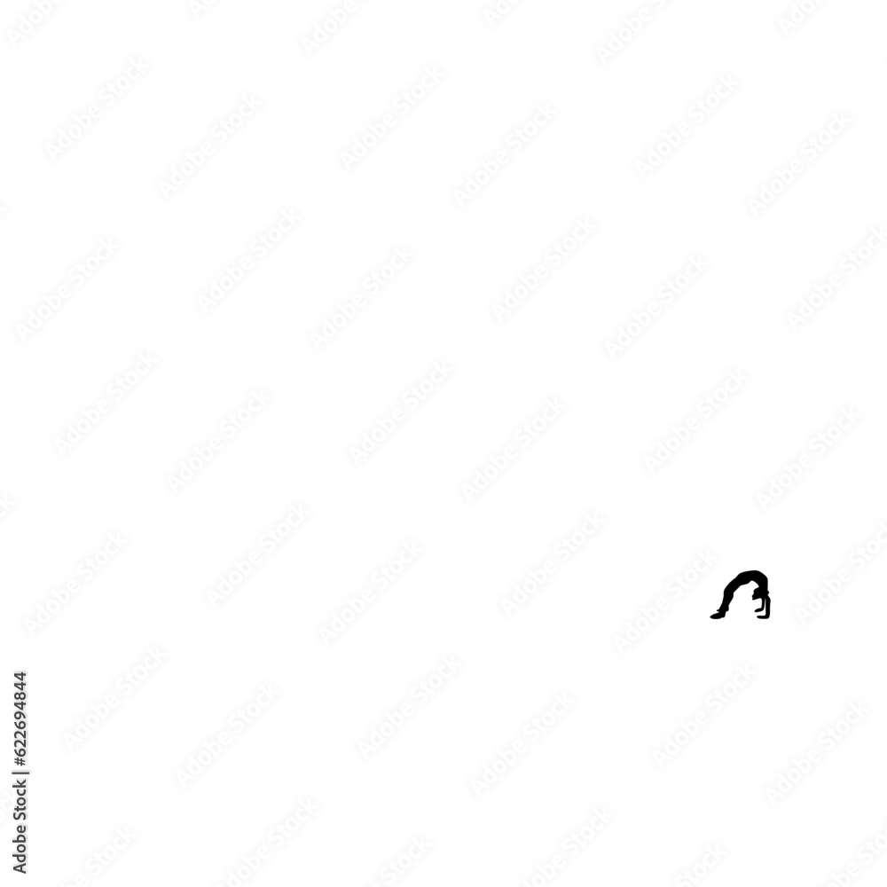 Floor Gymnastic Woman Silhouette Floor Gymnastic Woman Silhouette