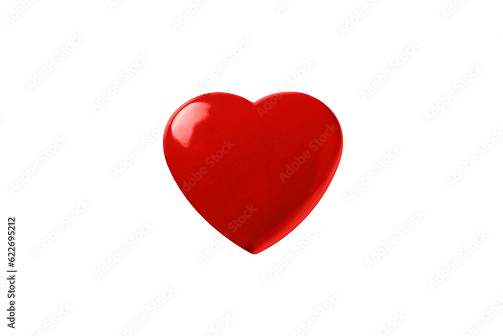 red heartisolated on transparent background, symbol of love