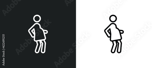 pregnant priority outline icon in white and black colors. pregnant priority flat vector icon from people collection for web, mobile apps and ui.