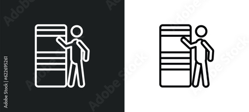 knocking outline icon in white and black colors. knocking flat vector icon from people collection for web, mobile apps and ui.