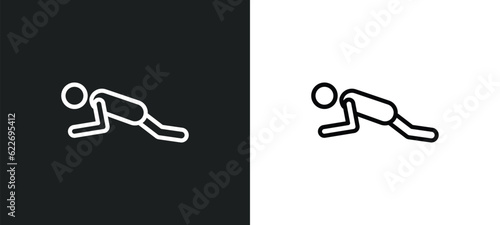 person practicing a strengthen posture outline icon in white and black colors. person practicing a strengthen posture flat vector icon from people collection for web, mobile apps and ui.