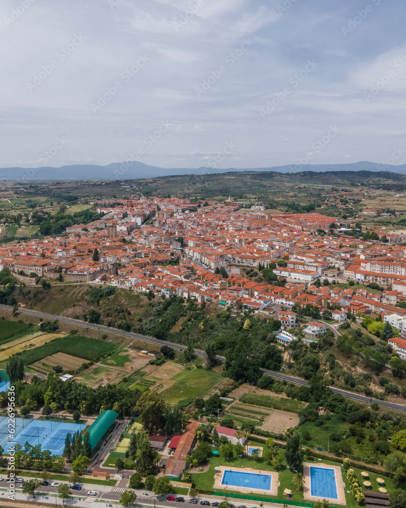 Aerial view of Coria, a small town in Caceres district, Spain. Aerial view of Coria, a small town in Caceres district, Spain.