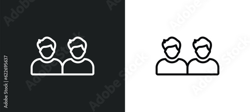 brothers outline icon in white and black colors. brothers flat vector icon from people collection for web, mobile apps and ui.