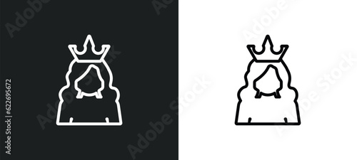 princes outline icon in white and black colors. princes flat vector icon from people collection for web, mobile apps and ui.
