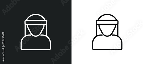 bedouin outline icon in white and black colors. bedouin flat vector icon from people collection for web, mobile apps and ui.