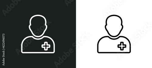 pacient outline icon in white and black colors. pacient flat vector icon from people collection for web, mobile apps and ui.