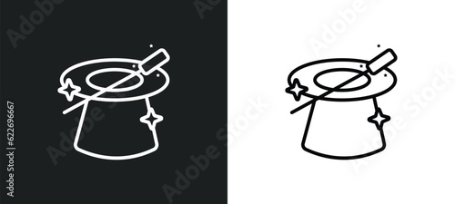 magician case outline icon in white and black colors. magician case flat vector icon from party collection for web, mobile apps and ui.