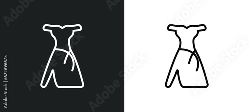 party dress outline icon in white and black colors. party dress flat vector icon from party collection for web  mobile apps and ui.