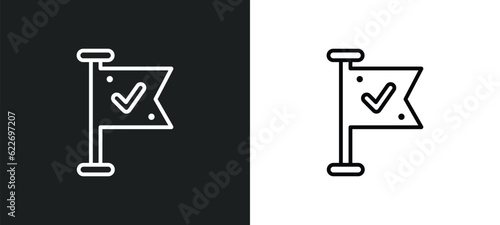 milestone outline icon in white and black colors. milestone flat vector icon from other collection for web, mobile apps and ui.