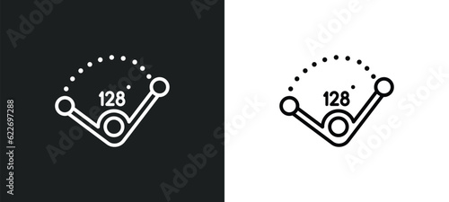 obtuse angle of 135 degrees outline icon in white and black colors. obtuse angle of 135 degrees flat vector icon from other collection for web, mobile apps and ui.