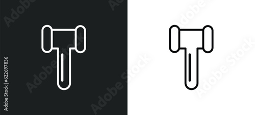 mallet outline icon in white and black colors. mallet flat vector icon from other collection for web, mobile apps and ui.