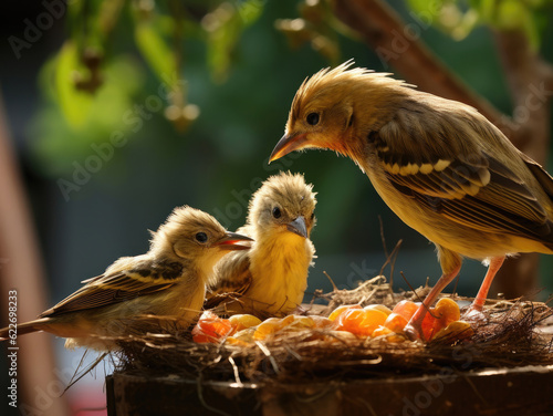 The female bird with the chicks © Venka